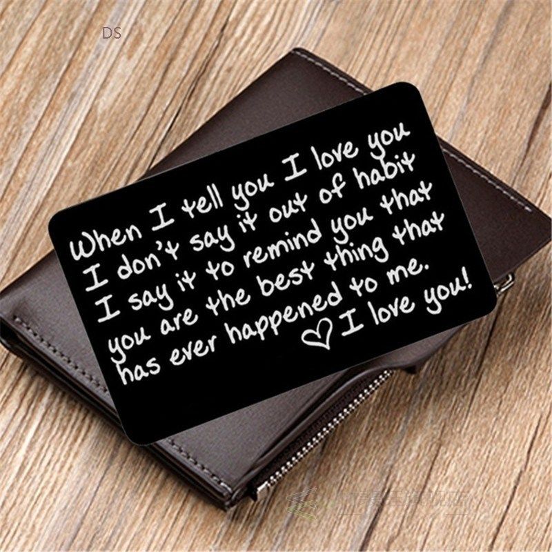 new year love note boyfriend gifts engraved wallet cards ins