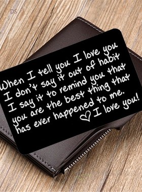 New Year Love Note Boyfriend Gifts Engraved Wallet Cards Ins
