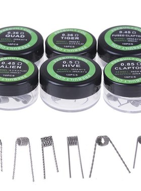 1Set Twisted Fused Hive Clapton Coils Premade Wrap Alien Mix