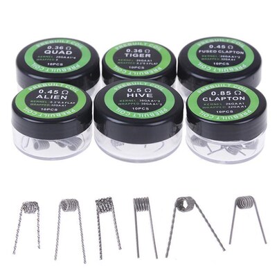 1Set Twisted Fused Hive Clapton Coils Premade Wrap Alien Mix