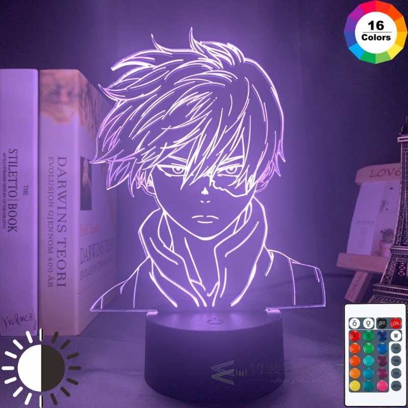 Anime My Hero Academia Shoto Todoroki Face Design Led Night