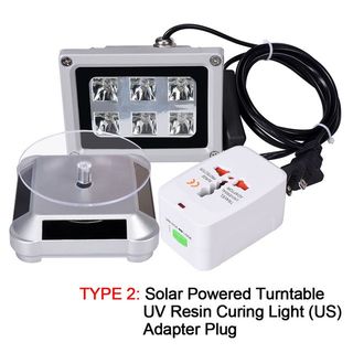 405nm UV LED Resin Curing Light Lamp Solar Power Turntable 3