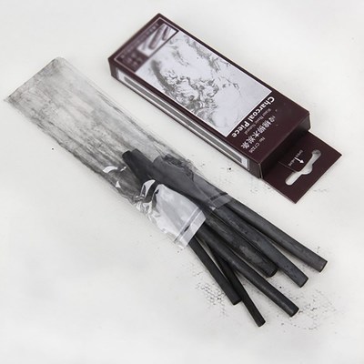 6pcs/set 11*0.7cm Sketching Charcoal Strips Cotton Willow Ch