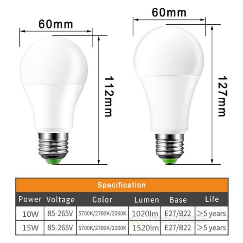 IP44 LED Sensor Light Bulb E27 B22 10W 15W  Dusk To Dawn Lig