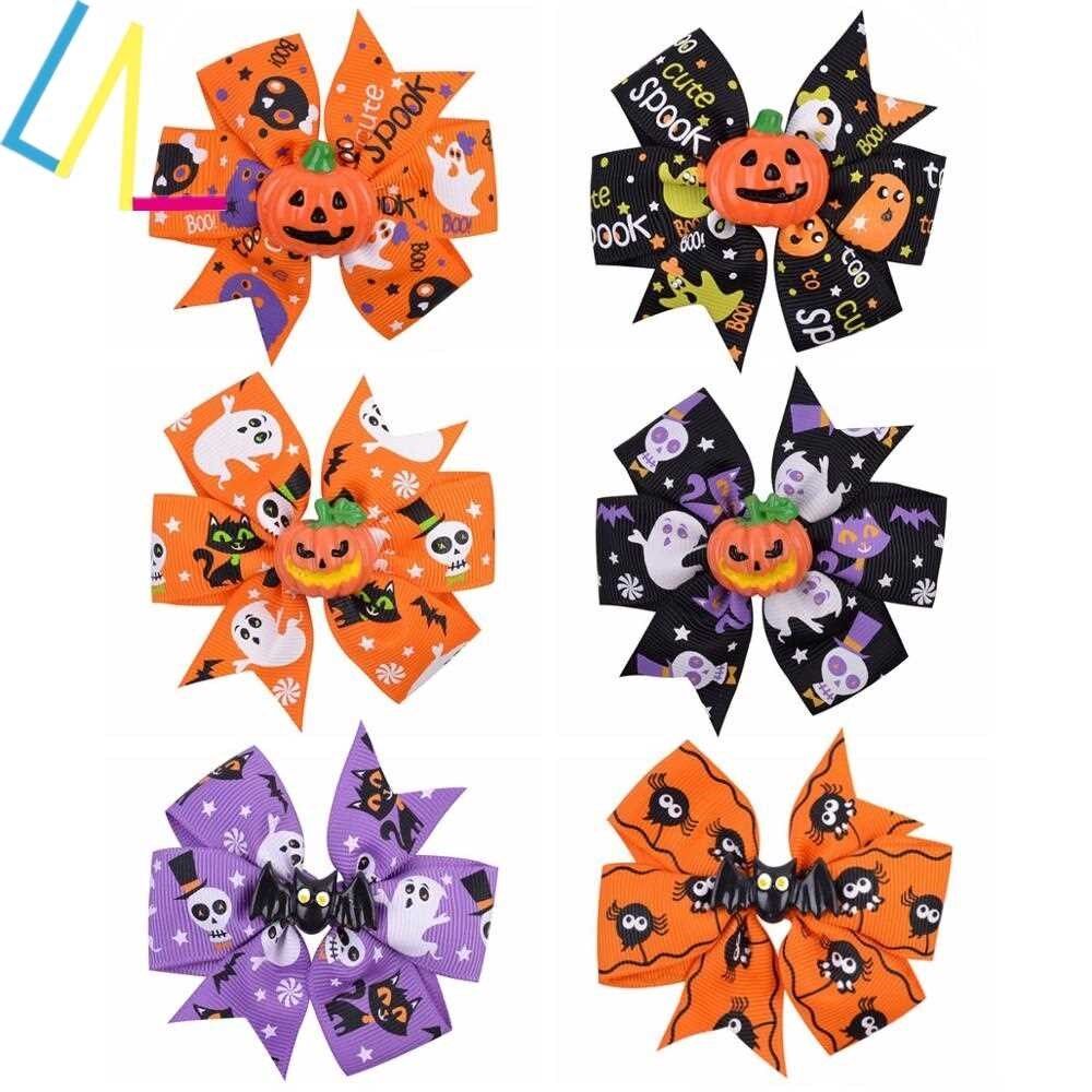 halloween decoration bows kids girls clip hair accessories