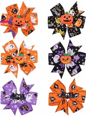 Halloween Decoration Bows Kids Girls Clip Hair Accessories
