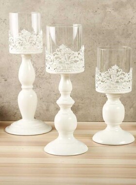 Transparent Glass Candle Holders European Style Candlestick