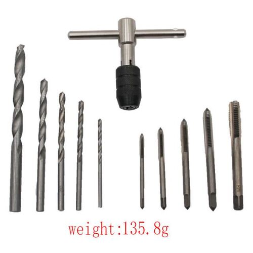 11 Pcs Twist Drill T-type Hand Tap Wrench Set Drilling Manua