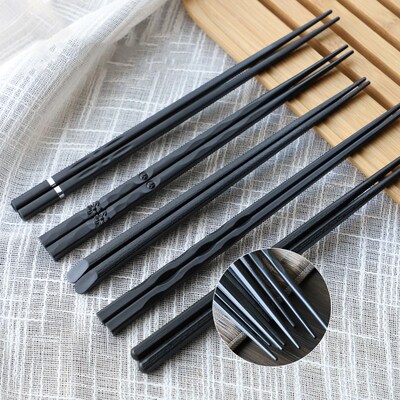 1 Pair Japanese reusable chopsticks Alloy Non-Slip Sushi Foo