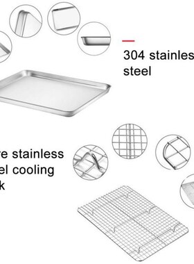Non-Stick Baking Tray With Cooling Rack Stainless Steel Cake