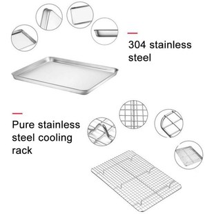 Non-Stick Baking Tray With Cooling Rack Stainless Steel Cake