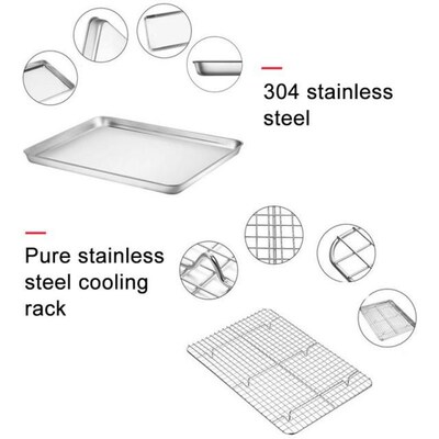 Non-Stick Baking Tray With Cooling Rack Stainless Steel Cake