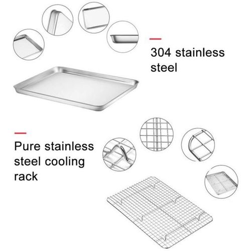 Non-Stick Baking Tray With Cooling Rack Stainless Steel Cake
