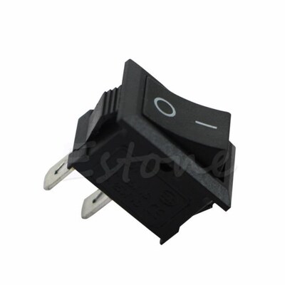 KCD1-2Pin AC250V,3A AC125V,6A New Black White On/Off Rectang