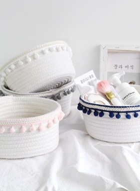 Nordic style nique Woven Wool  Storage Basket Home Decoratio