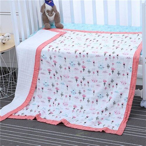 Muslin Cotton Blanket Swaddle Baby Kids 6-Layers Infant Brea