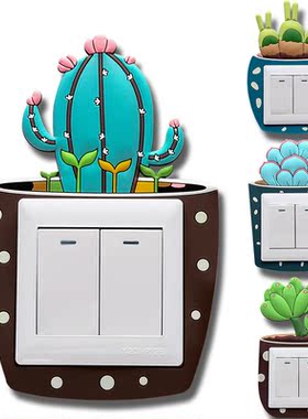 Luminous Cactus Switch er Creative Switch Cover Socket Wall