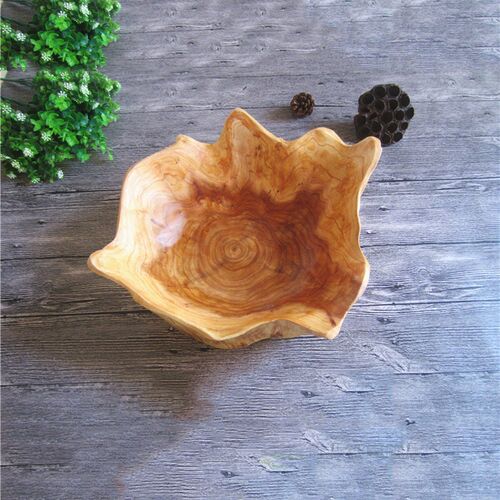 Extra Large Wood Plate Bowl Serving Platter Wooden Candy Dis