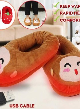 Cute Electric Heated Shoes Foot Warming Shoes USB Charge Plu