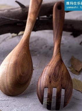Wooden Spoon Salad 适用于k Large Serving Spoon Set Wood Long
