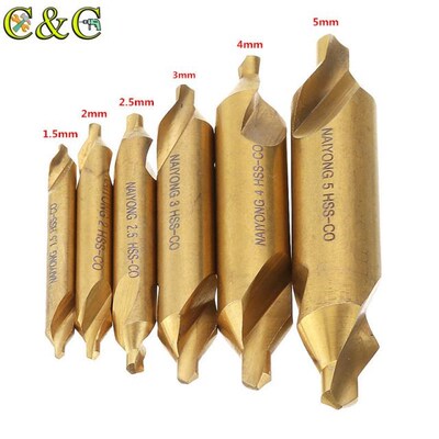 6pcs/Set HSS M35 Cobalt Center Drill Bit 1.5/2/2.5/3/4/5mm s