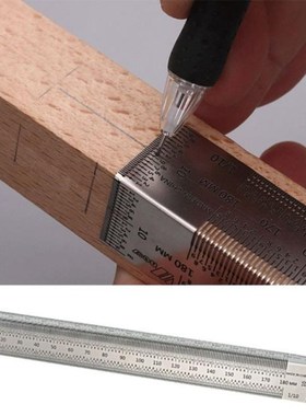 Woodworking Scribing Tool Right Angle Ruler Scale Hole Marki