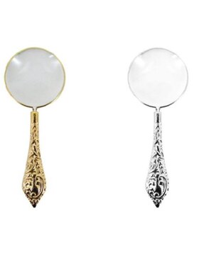 2 Colors European Delicate Pattern Handle Retro Glass Lens H