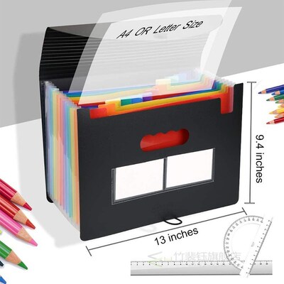 Expanding File Folder 12 Pockets File Organizer Filing Box,A