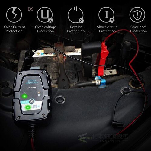 6V 12V 1Amp Trickle Battery Charger Automotive Battery Maint