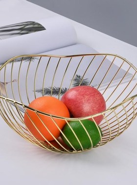 Modern Minimalism Style Fruit Basket Bowl Gold Metal Vegetab