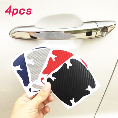 4PCS 3D carbon fiber door handle wrist strap car strap scrat
