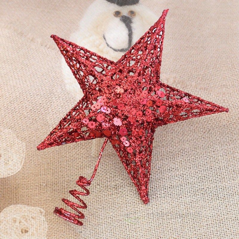 christmas tree topper glitter star home decor merry christma