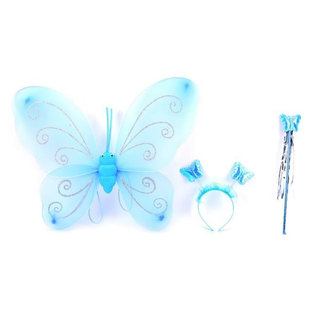 Multi Colors Princess Girl Kids Lovely Butterfly Wing Wand H