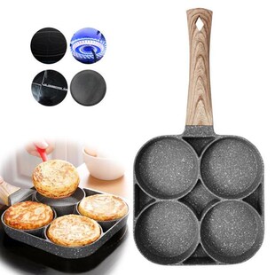 4 Hole Frying Pot Pan Thickened Omelet Pan Non-Stick Egg Pan