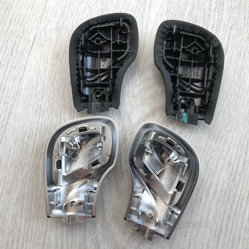 1PCS Chrome Matt With Leather Shift Knob Gear Side Cover DSG