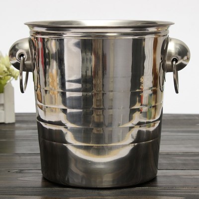 Silver Stainless Steel Ice Punch Bucket Wine Beer Cooler Cha
