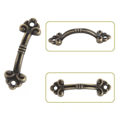 10x Handle Knob Retro Arch Tracery Drawer Wooden Jewelry Box