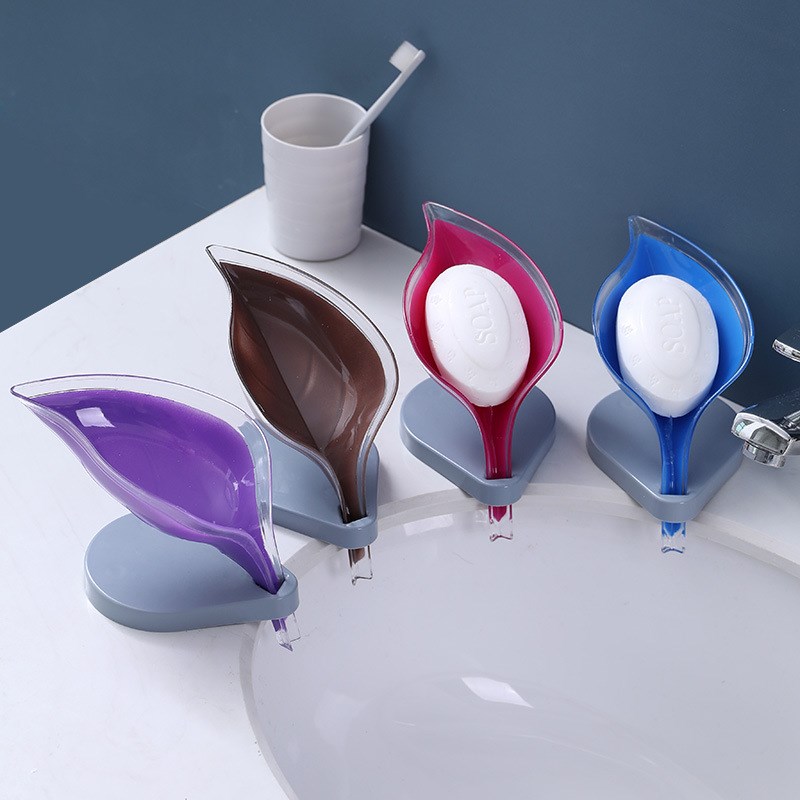 Leaf Shape Soap Box Bathroom Soap Holder Dish Storage Plate
