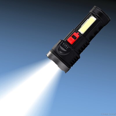 Outdoor camping portable USB charging OSL+COB glare flashlig