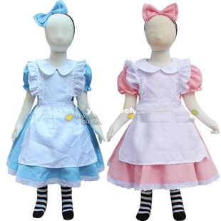 Blue Pink Baby Girl Lolita Dress Alice in Wonderland Costume