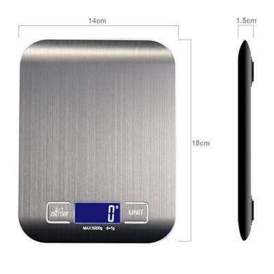 Stainless Steel Kitchen Scale Electronic Weighing 5Kg 10Kg H
