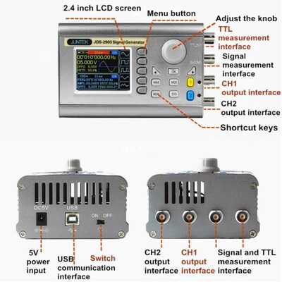 2-Channel DDS Signal Generator Counter Frequency 15 MHz Sign