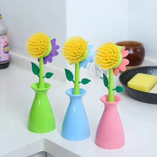 Wash Pot Brush Vase Shape Long Handle Kitchen Dish Sink Hear