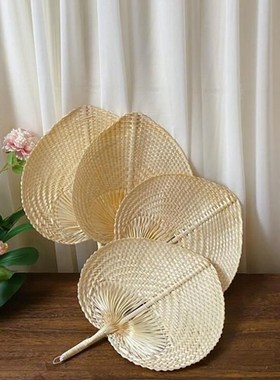 Handmade Straw Woven Fans Craft Summer Cooling Fan Mosquito