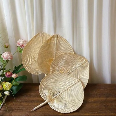 Handmade Straw Woven Fans Craft Summer Cooling Fan Mosquito