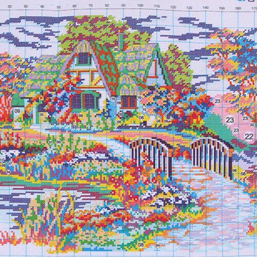 Chinese DIY Pretty House Counted Printed Cross Stitch Embroi