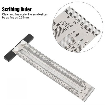 200mm Carpentry Alloy Steel Scribing Angle Ruler Woodworking