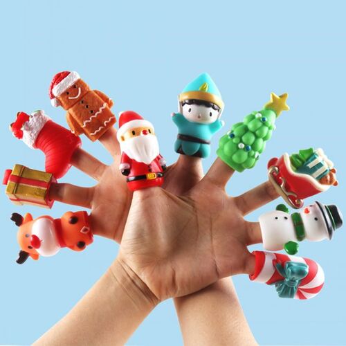 5/10pcs Christmas Series Finger Puppets Cute Mini Finger Gam