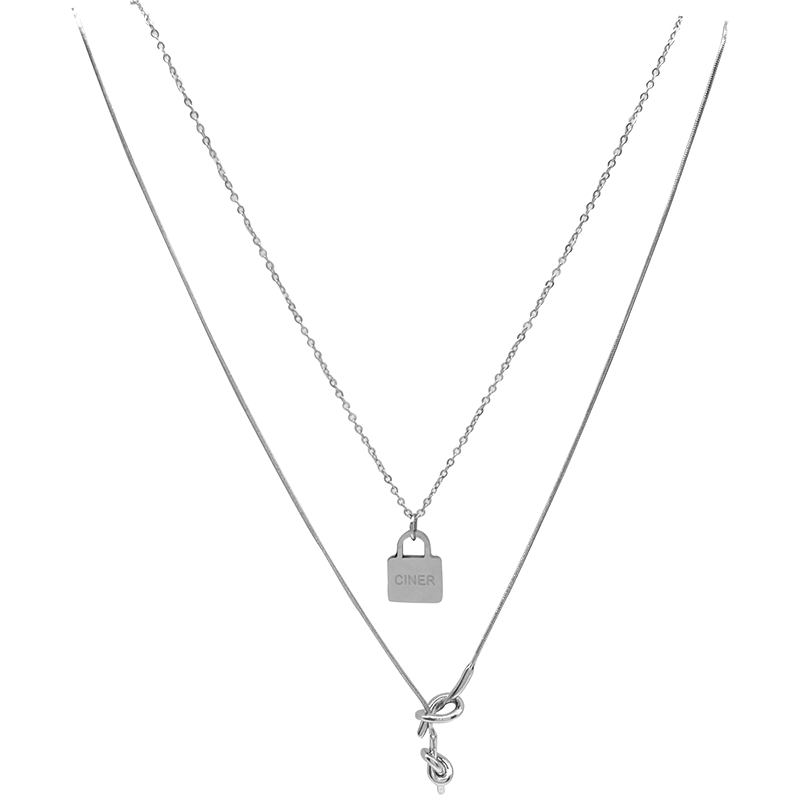 叠带小锁潮小众设计简约毛衣链