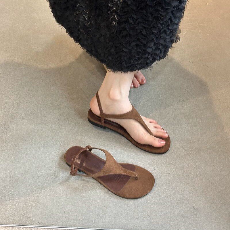 平底复古度假风夹脚凉鞋仙女鞋子